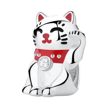 Imagem de Pingente De Guarda Real Banhado a Prata Com Contas Vermelhas Para Mulh