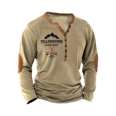 Imagem de Camiseta Vintage Masculina Oversized De Manga Longa Com Estampa Do Par