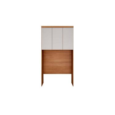 Imagem de Armário Ponte Aéreo Solteiro Quarto Rizon 3 Portas de Abrir MDF Cumaru-Fendi Móveis Novo Horizonte