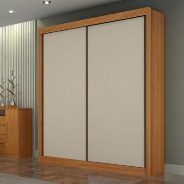 Imagem de Guarda Roupa Casal São Paulo Gold 2 Portas de Correr 3 Gavetas 100% MDF Cinamomo Off White Leifer Móveis