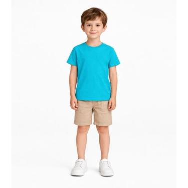 Imagem de Blusa Infantil Unissex Manga Curta Lisa Soletex Verde, 4, Verde