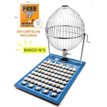 Imagem de Bingo Globo Cromado N3 Completo C/ 300 Cartelas - BingToys