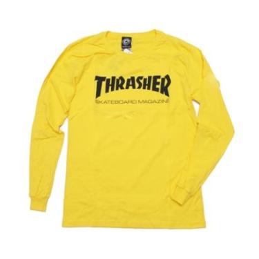 Imagem de Camiseta Manga Longa Thrasher Magazine Skate Mag - Amarelo-Masculino