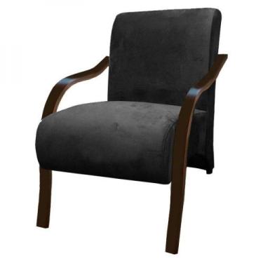 Imagem de Poltrona Venus 01 Lugar Braço Madeira preto - OUTRAS MARCAS