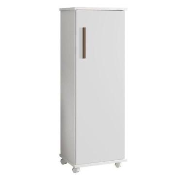 Imagem de Armário Multiuso 1 Porta 4 Prateleiras Olinda Arte Móveis Branco