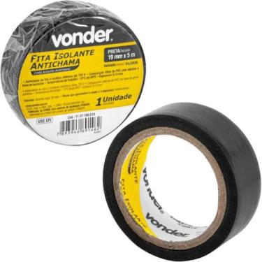 Imagem de Fita Isolante 5m Preta Vonder 19mmx5m