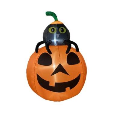 Imagem de Gato Fantasma Inflável De Halloween De 1,80m Com Luzes LED Para Decora