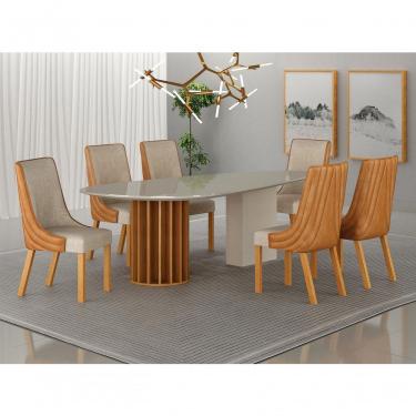 Imagem de Conjunto Jantar 6 Cadeiras Maciça 2x1 Pilar Vdo- Arbo Design