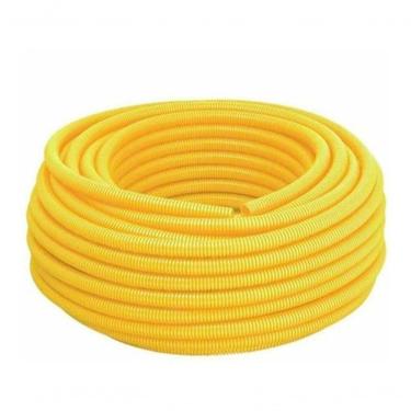 Imagem de Conduíte Corrugado 5-8 para Passagem de Fiação Elétrica Rolo 50M Amarelo Dinoplast