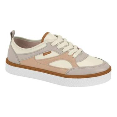 Imagem de Tênis Moleca Feminino Casual Casual Estiloso Original 5712, Cinza, Beg