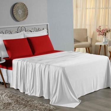 Imagem de Jogo de Cama Casal Nobre 4 Peças Lençol com Elástico de 30cm de Altura