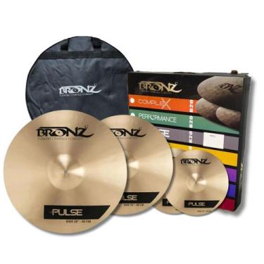 Imagem de Kit Set De Pratos Bronz Pulse Series Rookie 14/16/20 com Bag