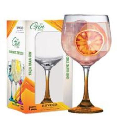 Imagem de Taça Gin C/ Haste Laranja 705ml Vidro - RUVOLO