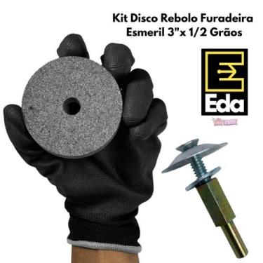 Imagem de Kit Disco Rebolo Furadeira Esmeril 3 Polegadas X 1/2 Grão 120 - NoBran