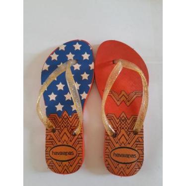 Imagem de Chinelo Havaianas Mulher Maravilha Meninas 2024, Vremelho, 29/30