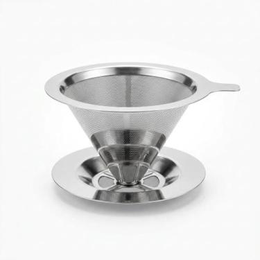 Imagem de Coador Café Inox 304 102 Base Integrada Reutilizável Sem Papel - Blink