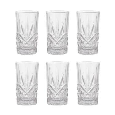 Imagem de Kit 6 Copos de Vidro Cristal 380 ml para Agua Suco Bebidas e Drink - C