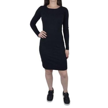 Imagem de Vestido Feminino LZT Canelado ML Preta - 7057, M, Preto