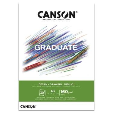 Imagem de Bloco Papel Desenho A3 Canson Graduate 160g 30 Folhas