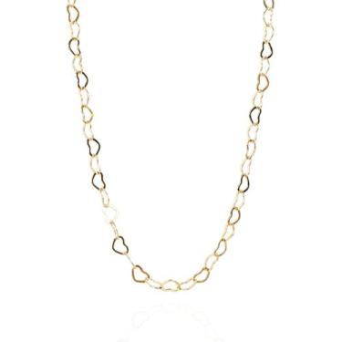 Imagem de Colar elos coração liso banhado a ouro 18k - Brimatto