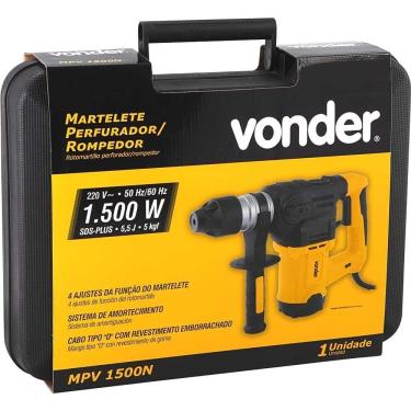 Imagem de Martelete Perfurador e Rompedor MPV 1500 1500W 110V com Maleta Plástica e Sistema SDS P...