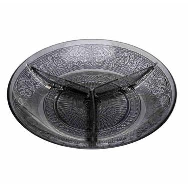 Imagem de Petisqueira de Vidro com 3 Divisórias Angel Fumê 21,5 cm  Casa Del Gra