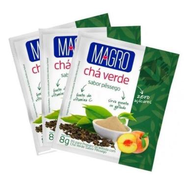Imagem de Kit 3 Chá Verde Magro Sabor Pêssego Zero Lowçucar 8g