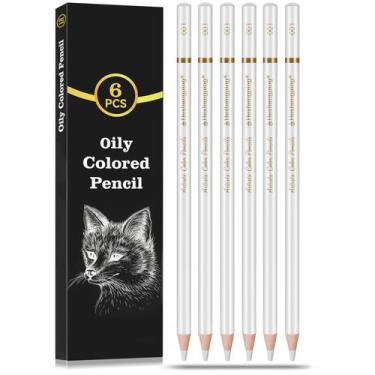 Imagem de Lápis de Cor Branco, Conjunto Profissional com 6 Lápis para Desenho, L