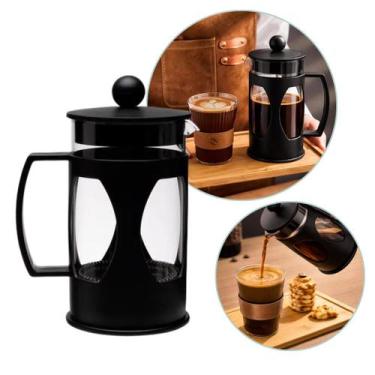 Imagem de Cafeteira Prensa Francesa 600ml Café Chá Aço Inox Vidro Borossilicato 