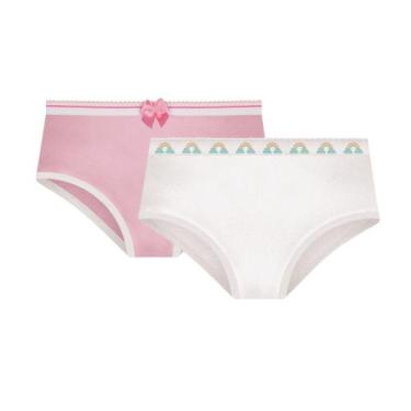 Imagem de Kit Com 2 Calcinhas Infantil Para Meninas Selene, PP, Rosa