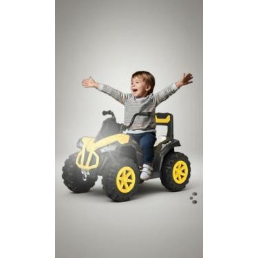 Imagem de Quadriciclo Elétrico Infantil 6V Amarelo - Congratulations Store