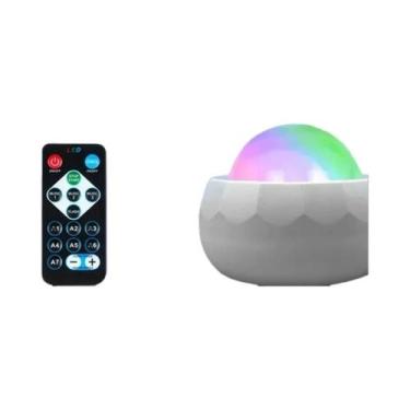 Imagem de Projetor LED RGB Aurora 360 graus Luz Noturna Rotativa Galáxia Com Con