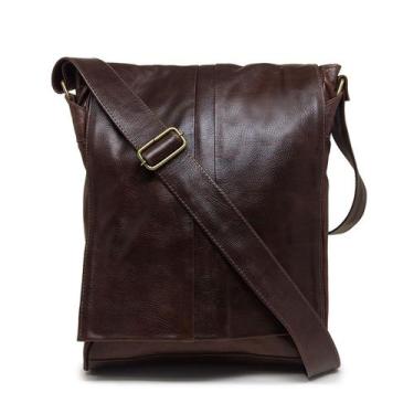 Imagem de Bolsa Carteiro de Couro Masculina Tony - Relicário, Marrom