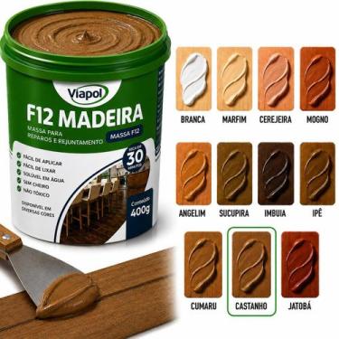 Imagem de Massa F12 Calafetar Para Madeira MDF Assoalho Correção Reparo Acabamen