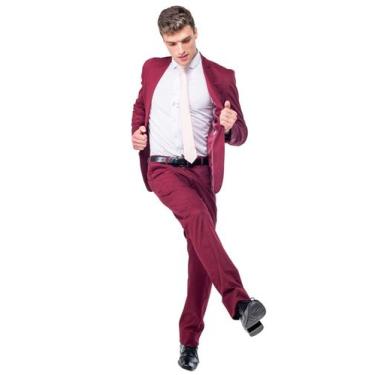 Imagem de Terno Masculino Slim Oxford Inovatore Jordhan, Bordô, 42