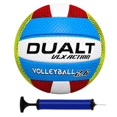 Imagem de Bola de Voleibol Quadra Dualt VLX Action 2.6 + Bomba de Ar, Preto, Ver