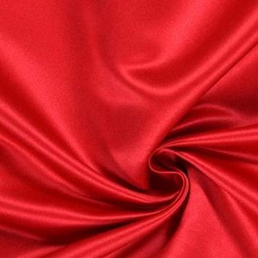 Imagem de Metro Tecido Cetim Seda Vermelho Com 1,50 Metros Largura