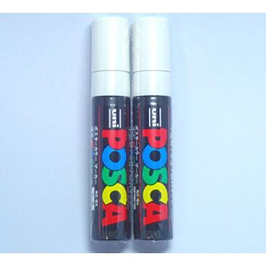 Imagem de Marcador de tinta Uni Posca PC-17K branco, 2 canetas por pacote (importado do Japão) [Pacote original Komainu-Dou]