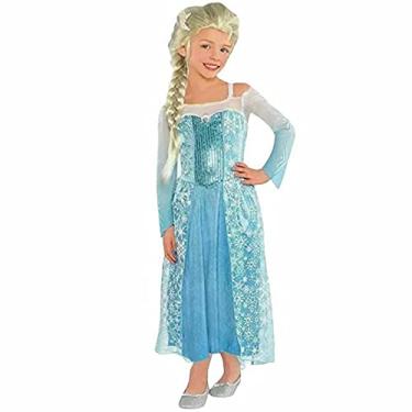 Imagem de Disney Fantasia para meninas Cinderela Elsa Belle Anna Halloween (Elsa, Médio (8-10))