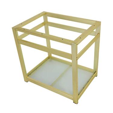 Imagem de Kingston Brass VSP3122B7 Kingston Commercial 78 x 55 cm Base de pia de aço com prateleira de vidro, latão escovado