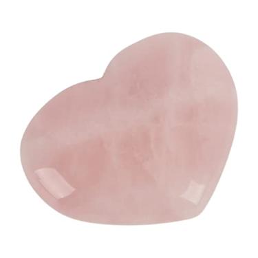 Imagem de Cristal em forma de coração, alívio de ansiedade, textura requintada coração de quartzo rosa para escritório para casa e viagens