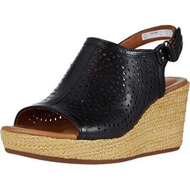 Imagem de Cobb Hill Sandália anabela feminina Erika Slingback, Preto, 9