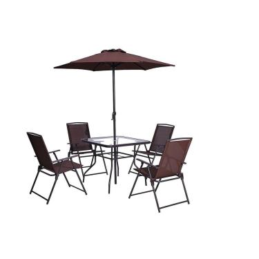 Imagem de Conjunto Menorca Varanda Quadrado 6 Peças Marrom