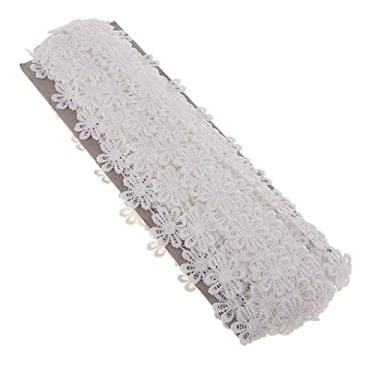 Imagem de LoveinDIY 15 metros de renda e enfeites decorativos de flor margarida pequena (5 cores para sua escolha) - branco