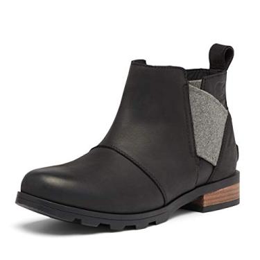 Imagem de Cizme Chelsea Emelie Sorel pentru femei - Ploaie ușoară și abundentă - Impermeabil - Negru - Mărimea 8