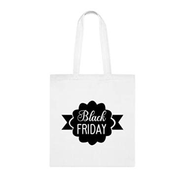 Imagem de com sacola preta e preta, presente divertido, bolsa de ombro, bolsas reutilizáveis, cesta de Natal de aniversário ideia de presente, Branco