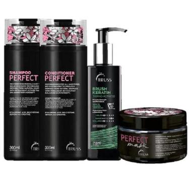 Imagem de Truss Perfect Shampoo 300ml Condicionador 300ml  Mask 180G Brush Kerat