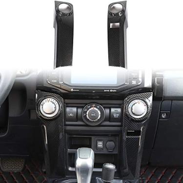 Imagem de Voodonala para 4Runner ABS Fibra de Carbono Ar Condicionador Centro Console Trim para 2010-2019 Toyota 4Runner, 2 peças