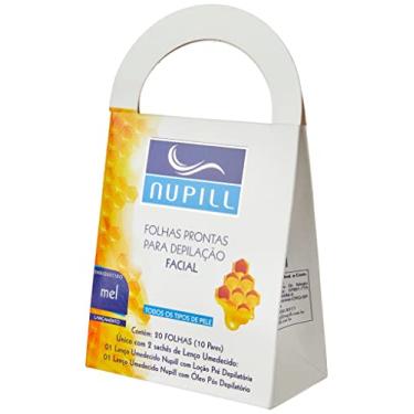 Imagem de Nupill Folhas Prontas Depilatórias Mel Facial 20 Folhas, Branco