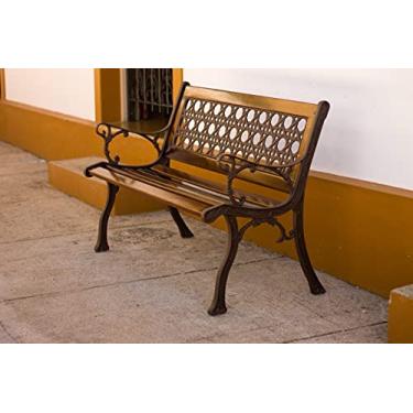 Imagem de Banco de Madeira e Alumínio Fundido Ouro Preto Unifer Móveis